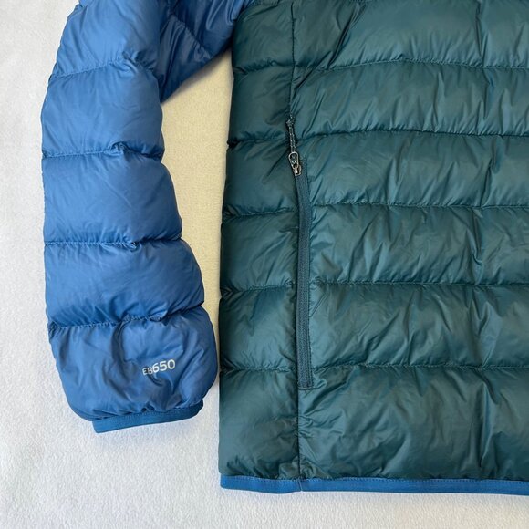 Eddie Bauer Mens Stratuslite Down Snap Mock Neck Coat Jacket Size L EB650 Blue - Picture 5 of 11